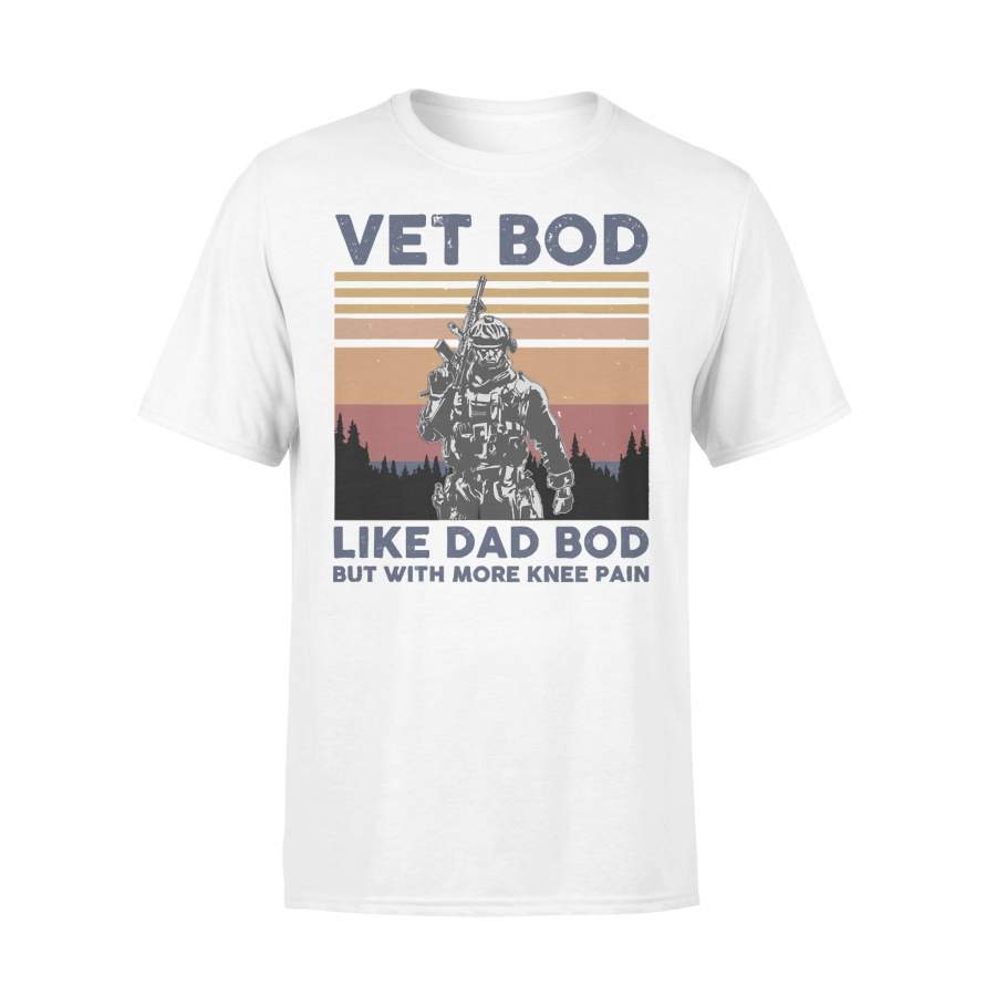Veteran Vet Bod Like Dad Bod But With More Knee Pain Vintage Father’s Day Gifts T-shirt