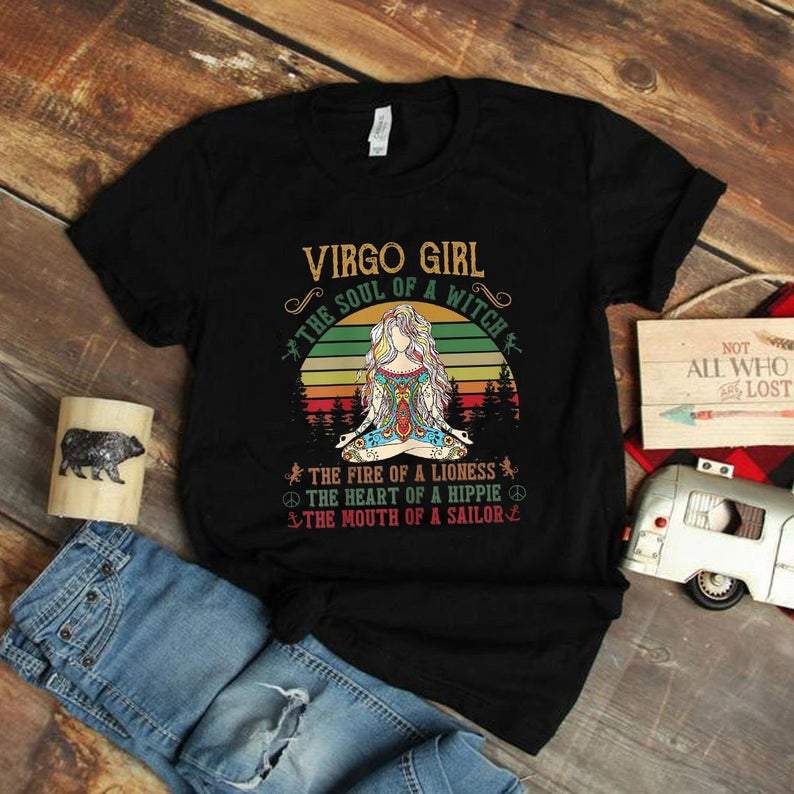 Vintage Virgo Girl, I’m A September Girl, Virgo Birthday, Astrology Shirt, Birthday Gift For Her Unisex T-Shirt