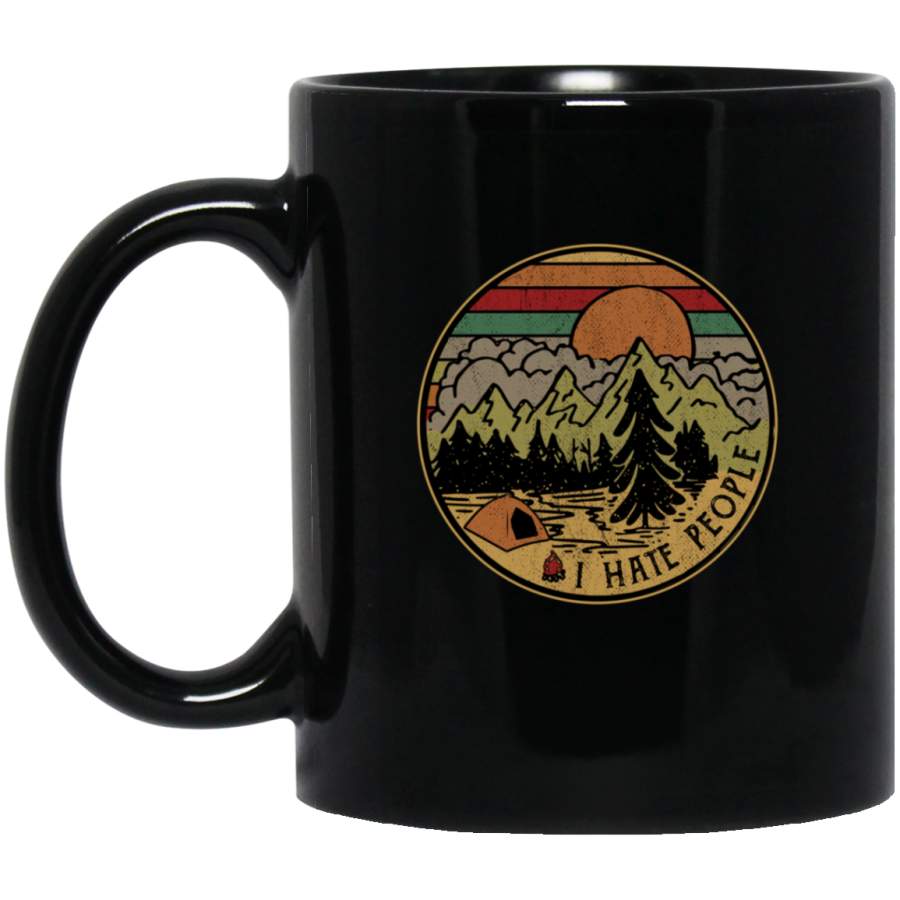 I Hate People – Camping Black Mug