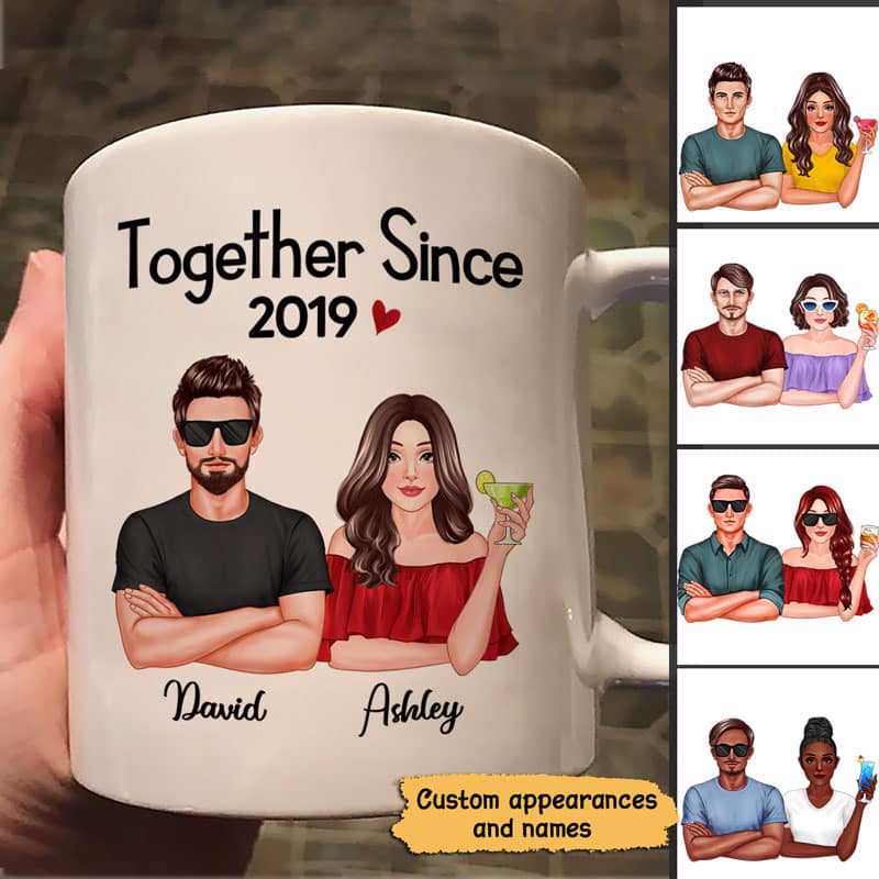 Couple Together Since Gift For Him For Her Personalized Mug