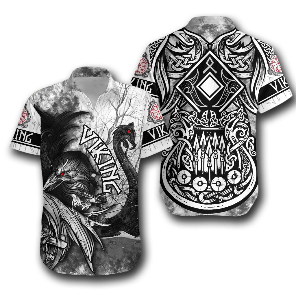 Viking Raven And Drakkar Hawaii Shirt For Men Women Ha3894