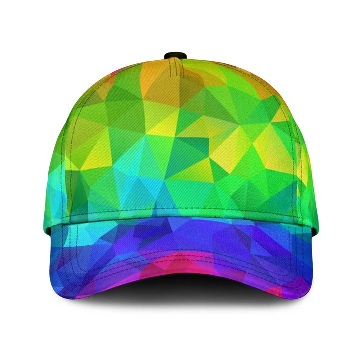 Bright Color Abstract Lgbt Printing Baseball Cap Hat, Lgbt Baseball Full Printed Cap