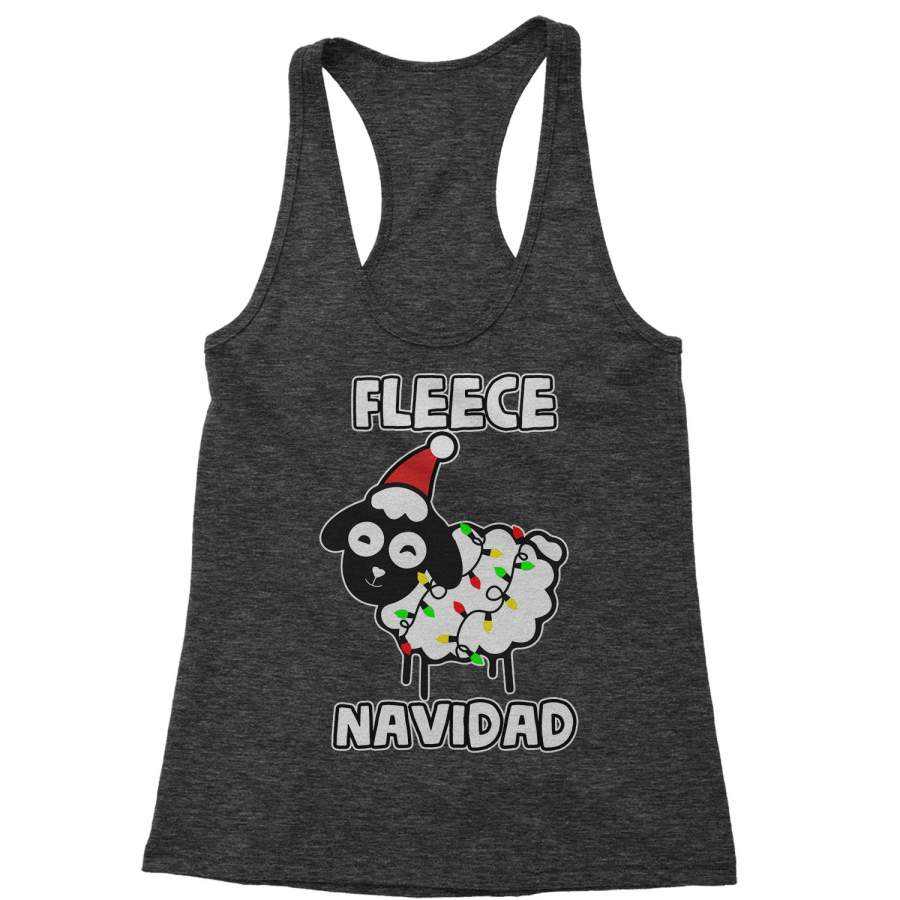 Sheep Fleece Navidad Ugly Christmas Racerback Tank Top for Women