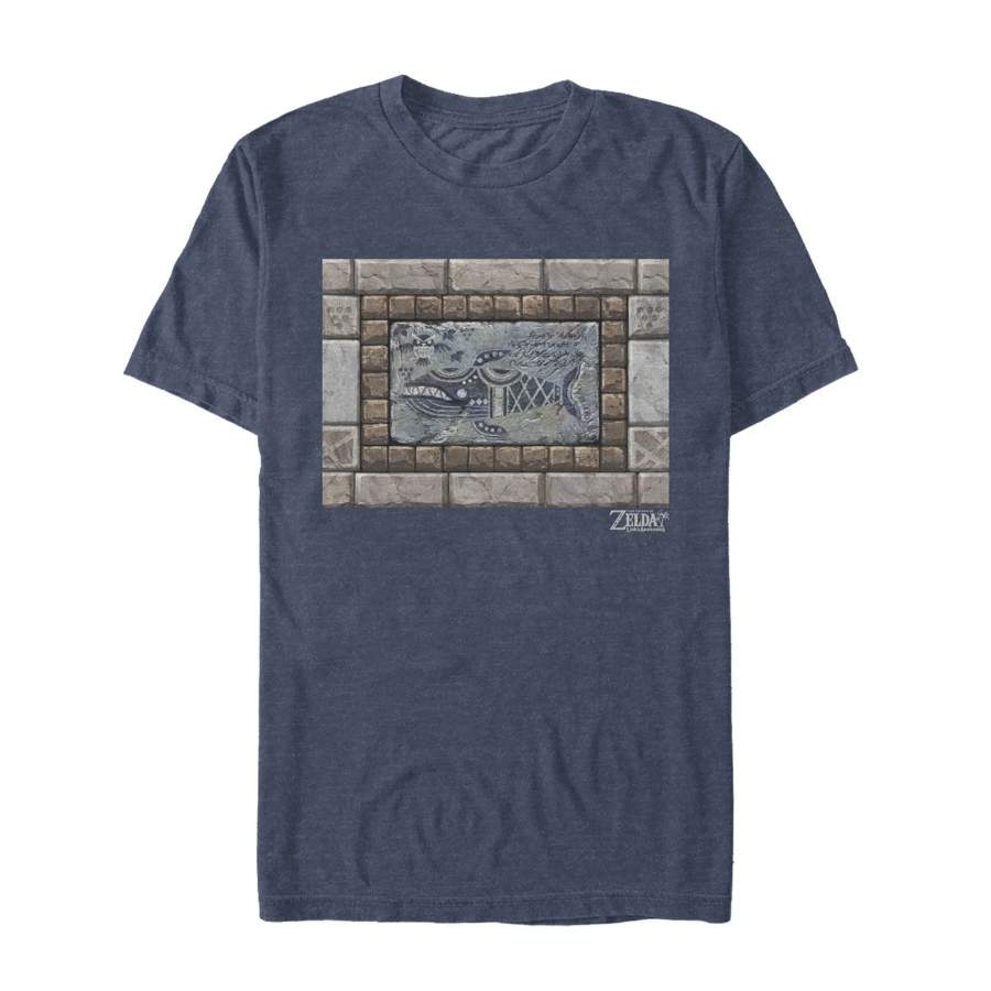 Nintendo Men’s Legend of Zelda Link’s Awakening Whale Stone Tablet  T Shirt