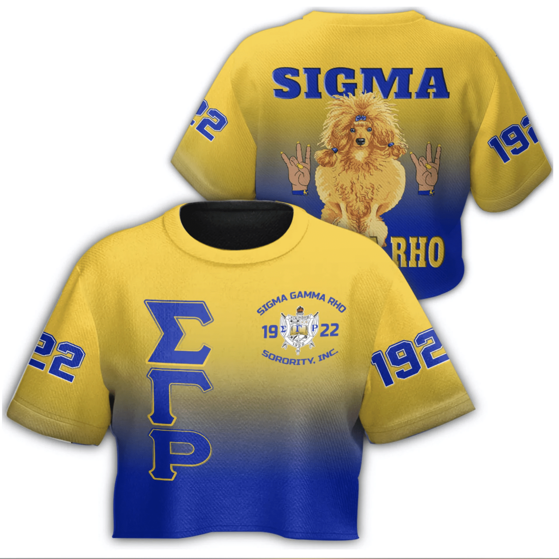 Sorority Tshirt – Sigma Gamma Rho Gradient Croptop Tshirt