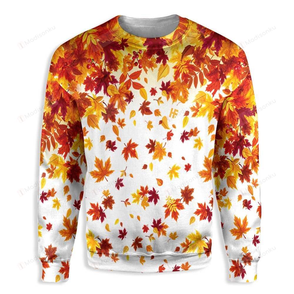 Autumn Leaves Ugly Christmas Sweater, All Over Print Sweatshirt