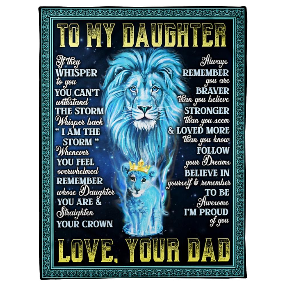 To My Daughter You Are Brave Fleece Blanket Family Gift Home Decor Bedding Couch Sofa Soft And Comfy Cozy