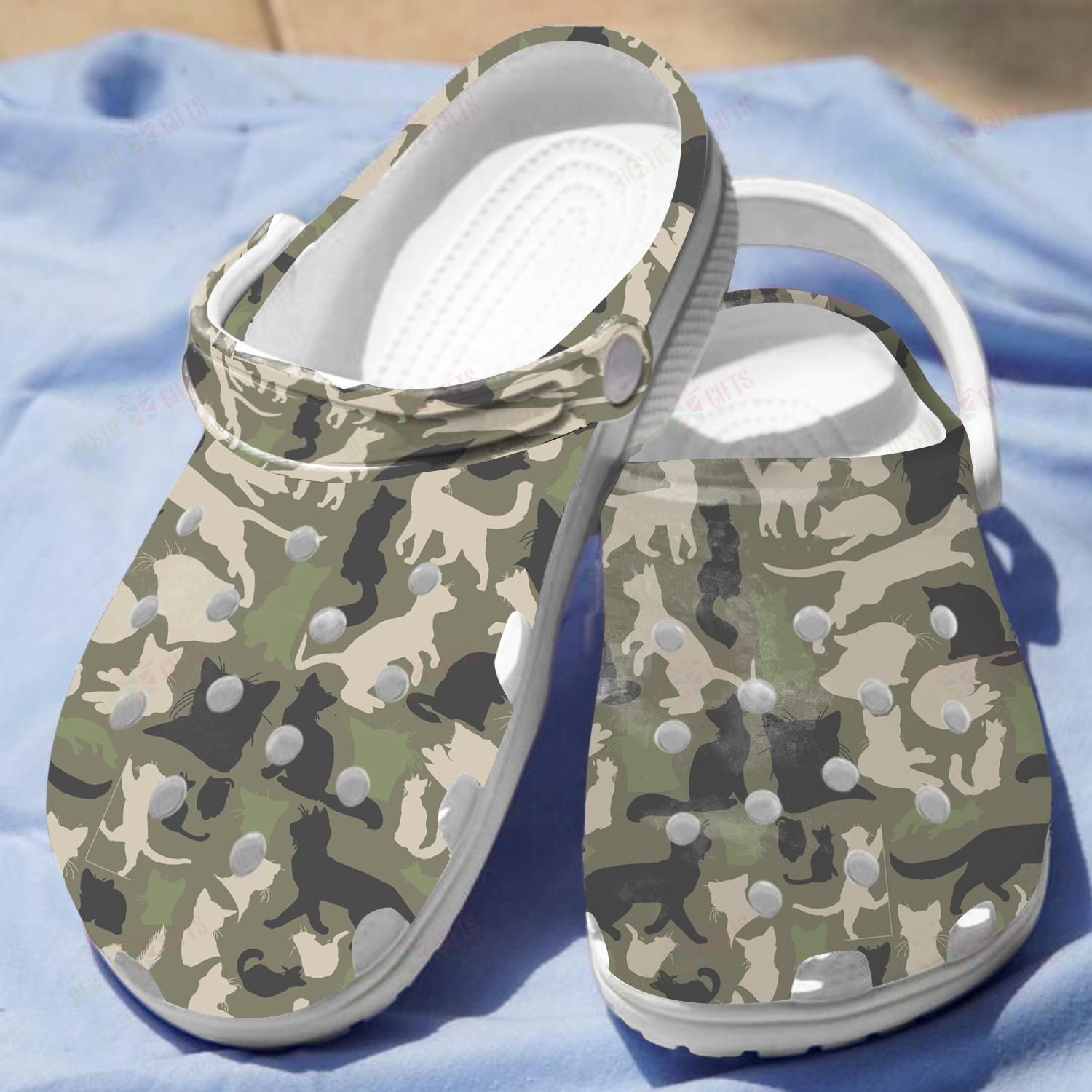 Cats Camo Crocs Classic Clogs Shoes