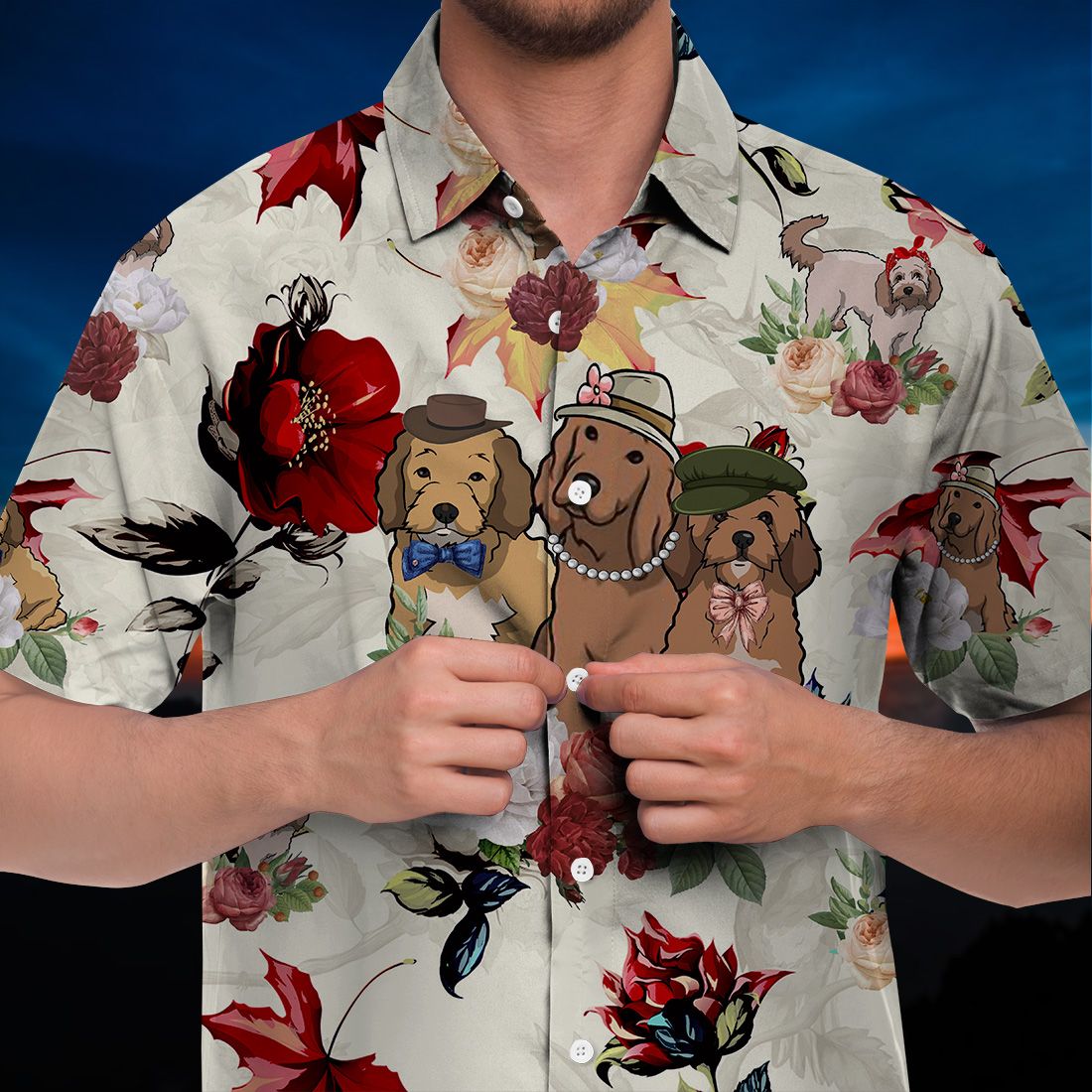 Cookapoo Hawaiian Shirt 90s Flower