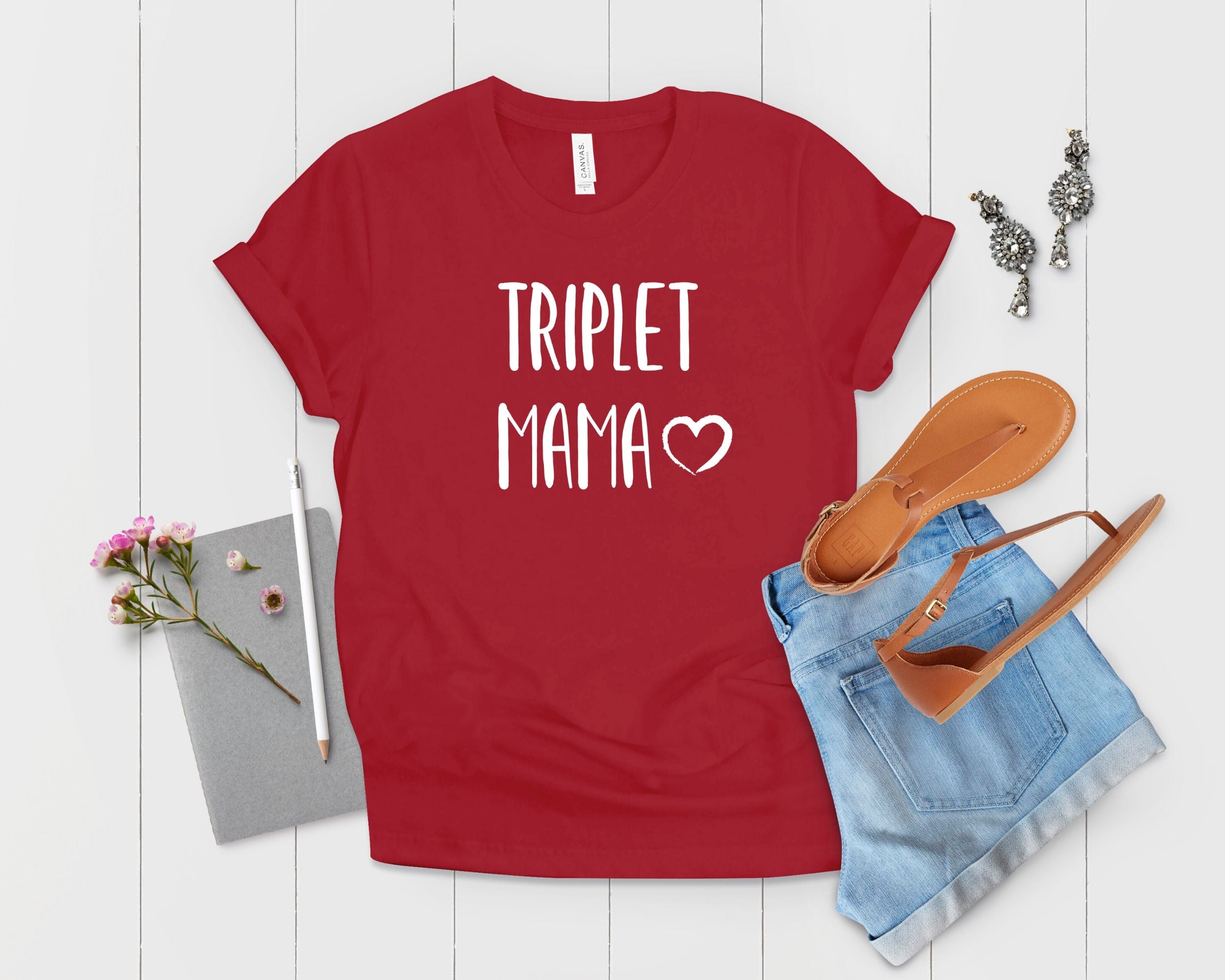 Triplet Mama Pregnancy T Shirt