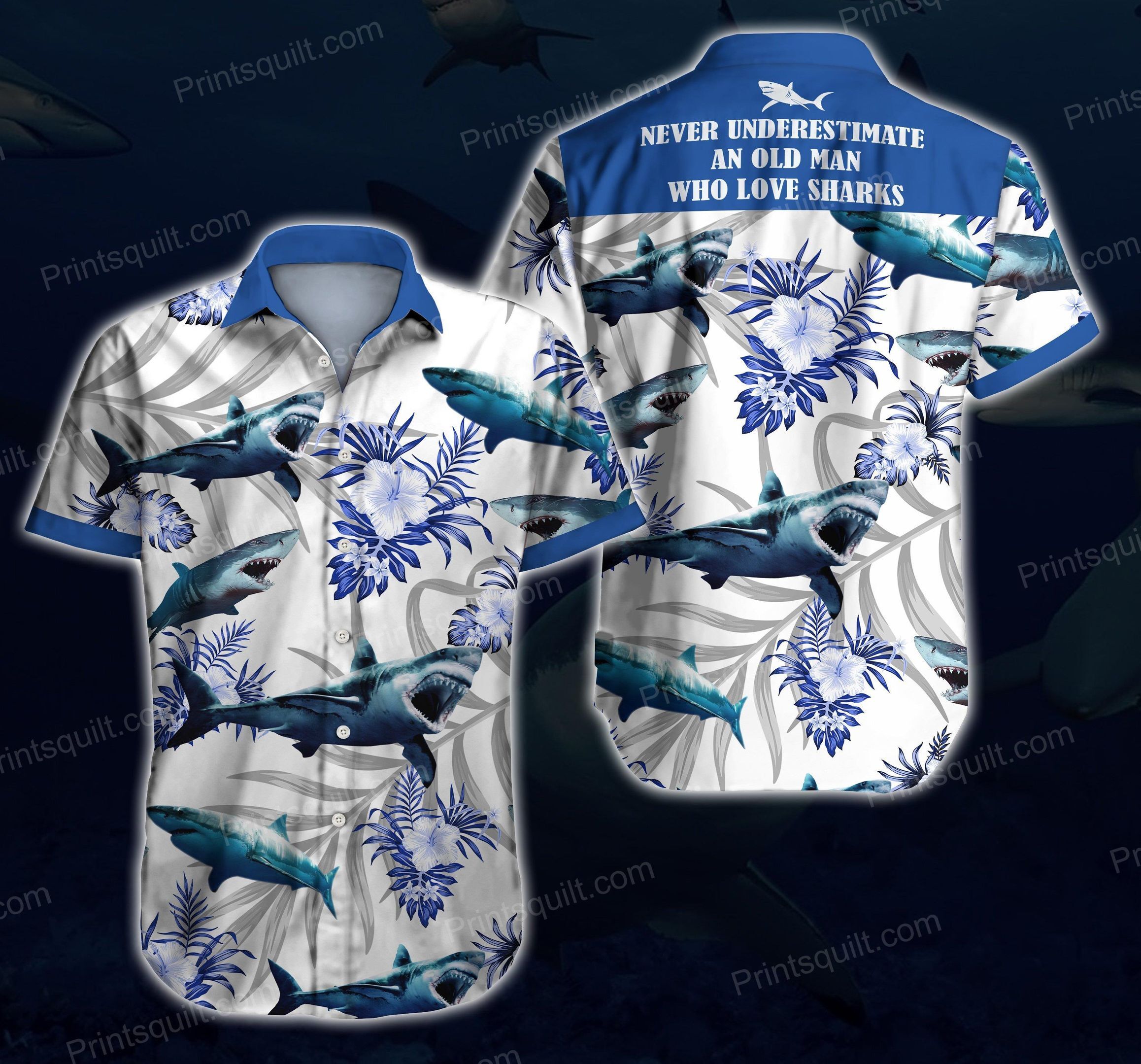 Sharks Lovers 3D Hawaii Shirt V8 Summer Button Up Shirt For Men Beach Wear Short Sleeve Hawaii Shirt