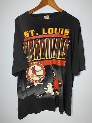 Vintage St Louis Cardinals Shirt S Sz  Black Ss Baseball Single Stitch Usa 1749