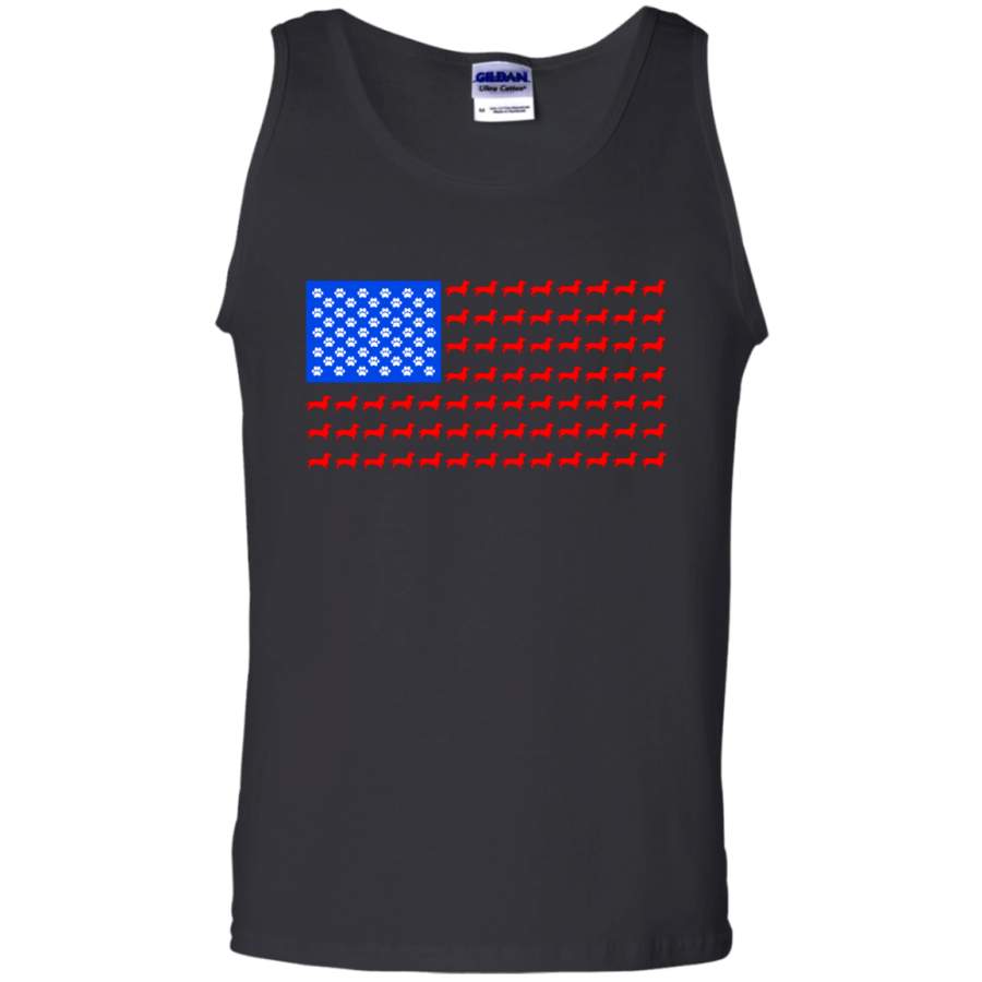 Dachshund – Cute American Flag 4th of July – Men/Women Tank top – TEEEVER