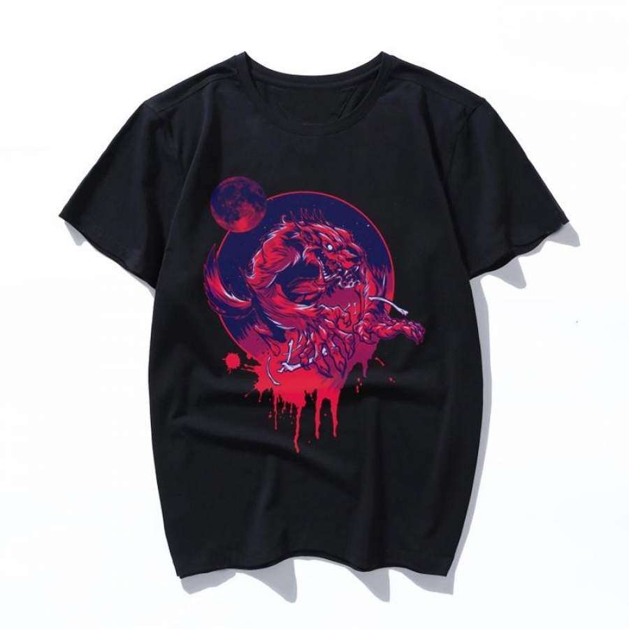 Blood Moon Women Harajuku Black T Shirt Printed Tshirt Korean Style Streetwear Tops Aesthetic Camisas Mujer Tee