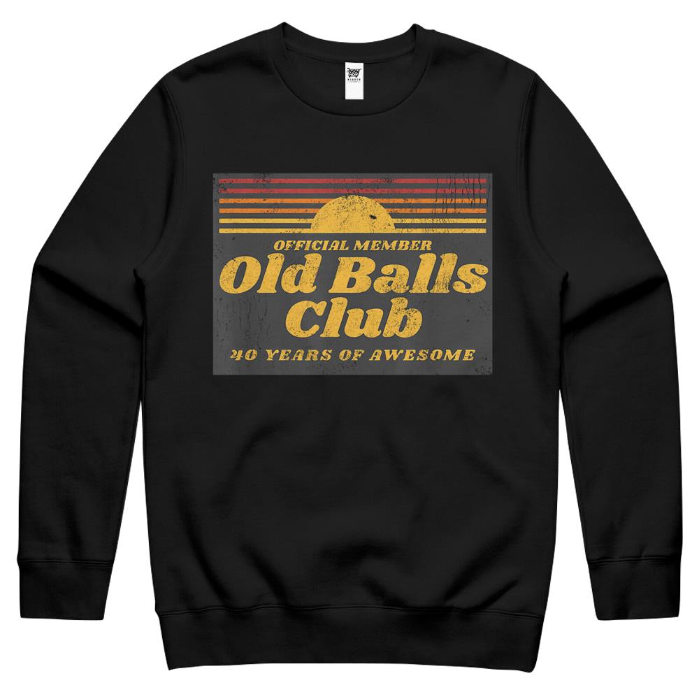 Mens Funny 40Th Birthday Old Balls Club 40 Years Of Awesome Crewneck Sweatshirt