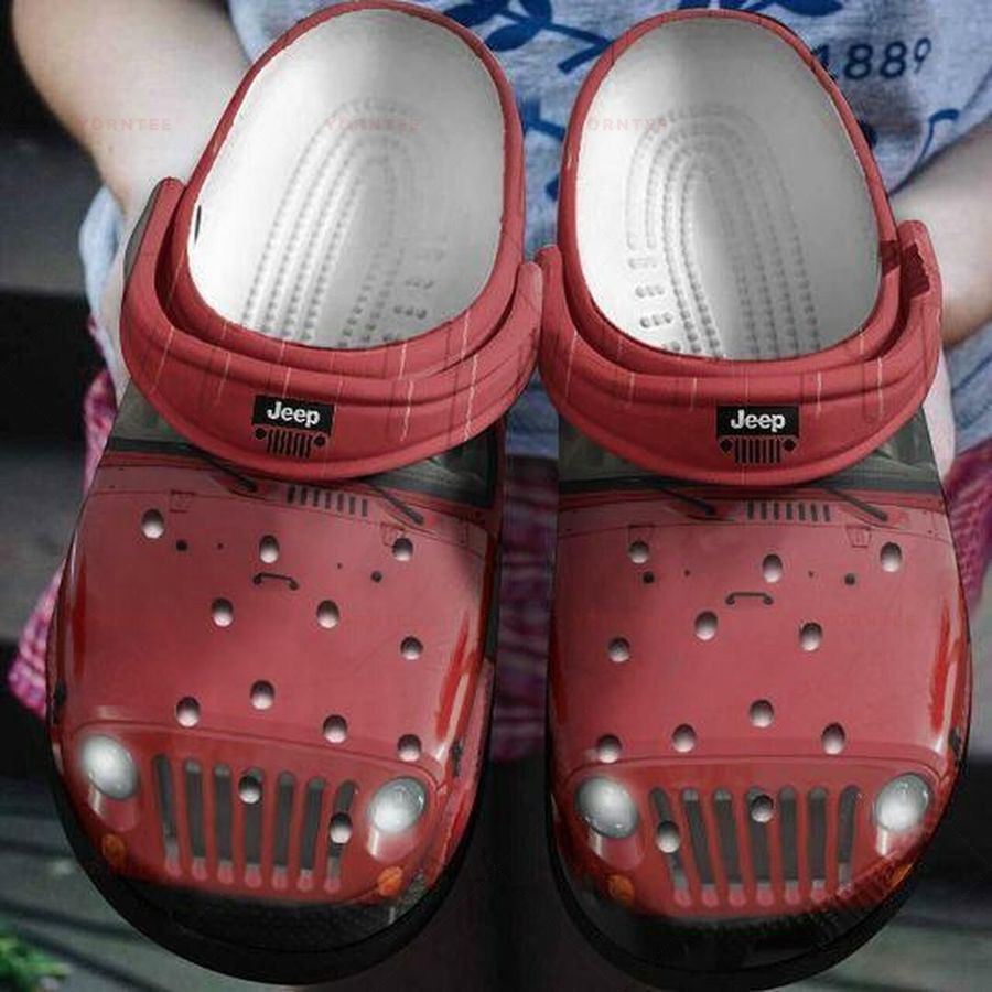 Jeep Red Crocband Clog Unisex Fashion Style For Women, Men Crocs771, Personalized Crocs, Custom Crocband Personalized