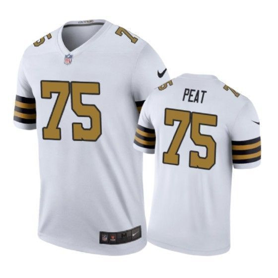 New Orleans Saints 75 Andrus Peat Color Rush White 3D Jersey