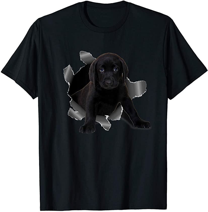 Cute Black Lab Torn Cloth – Black Lab Lover Dog Owner Puppy T-Shirt