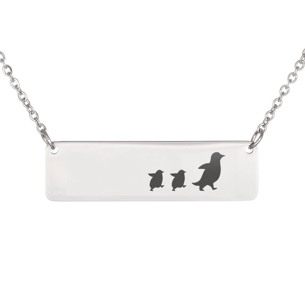 Personalized Mama Penguin + 2 Chicks – Necklace