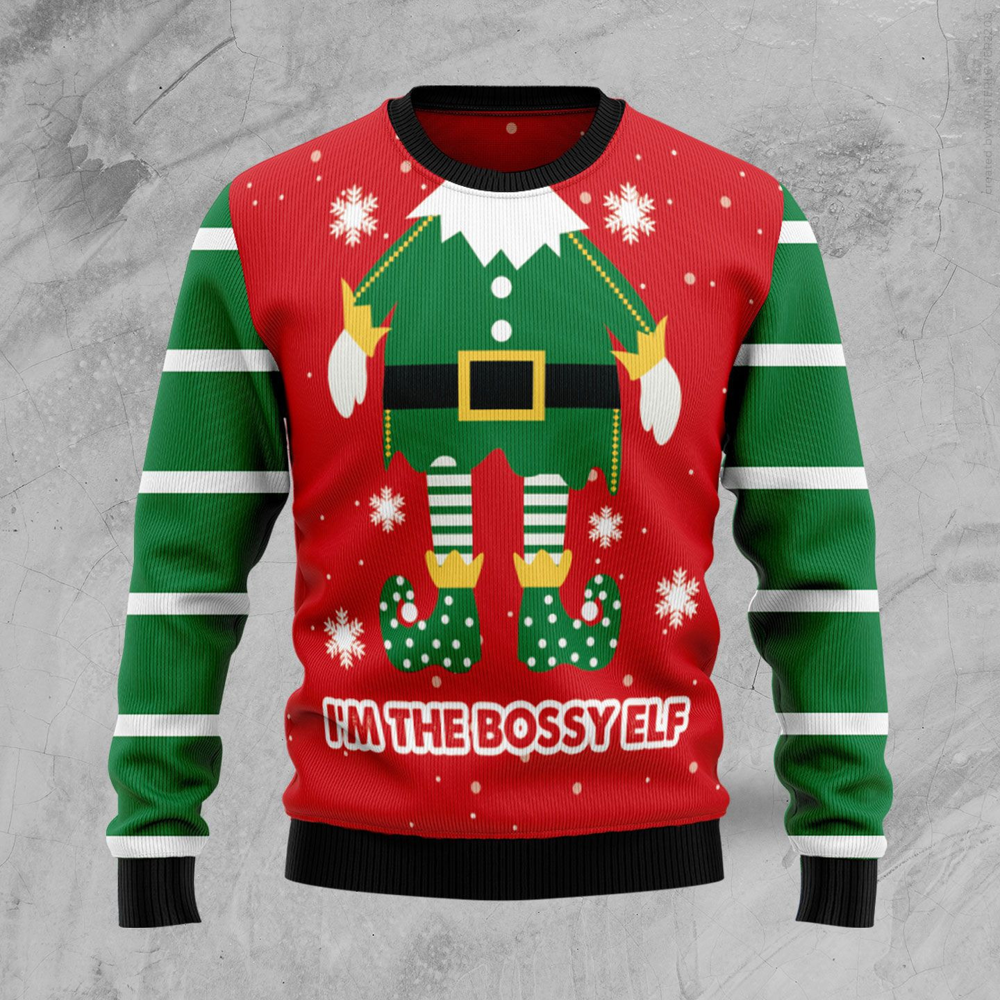 Bossy Elf Ugly Christmas Sweater