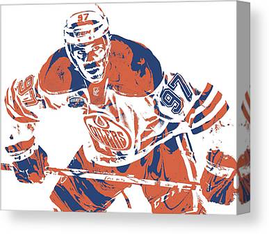 Connor Mcdavid Edmonton Oilers Pixel Art 1 Joe Hamilton Canvas Print