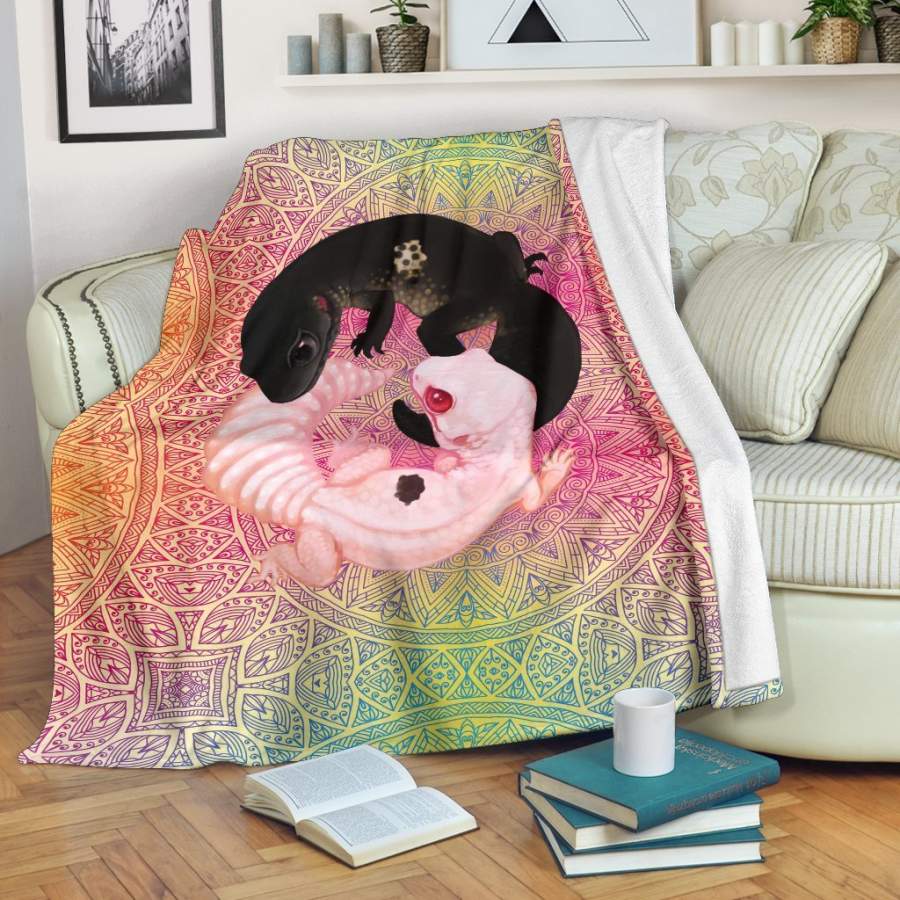 Tai Chi Yin Yang Leopard Gecko Premium Blankets