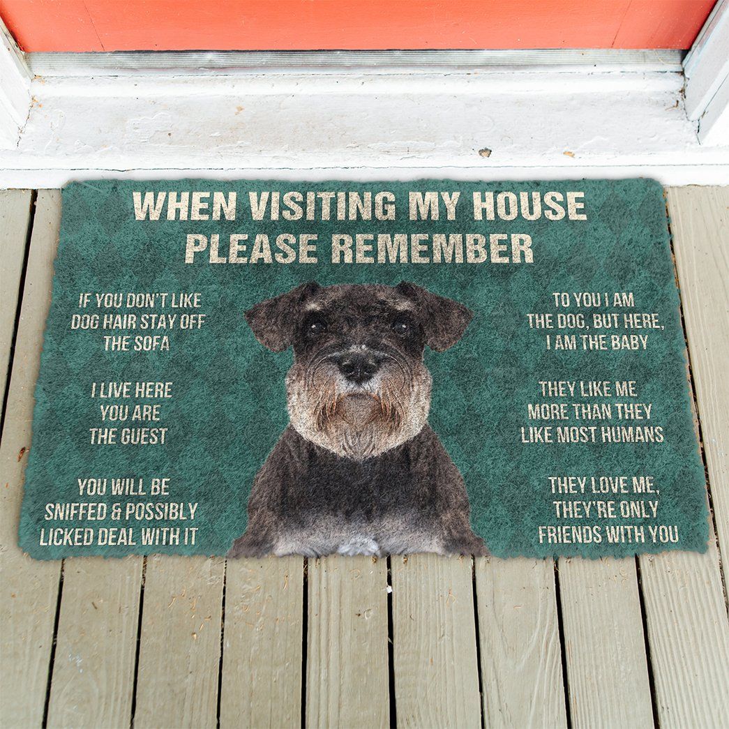 3D Please Remember Standard Schnauzer Dogs House Rules Doormat