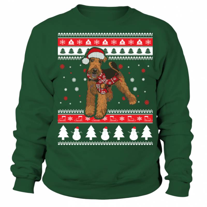 Airedale Terrier Ugly Christmas Sweater T shirts C-1EWC7