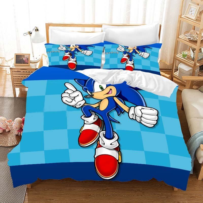 Sonic The Hedgehog Anime Bedding Set Duvet Cover X Amp Pillow Cases