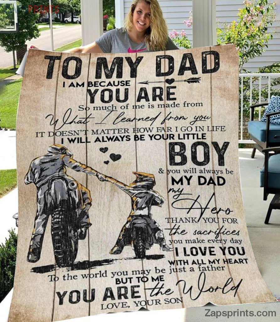 Gift For Dad  – To My Dad – Motorbike – I Love You – Son Gift To Dad – Blanket