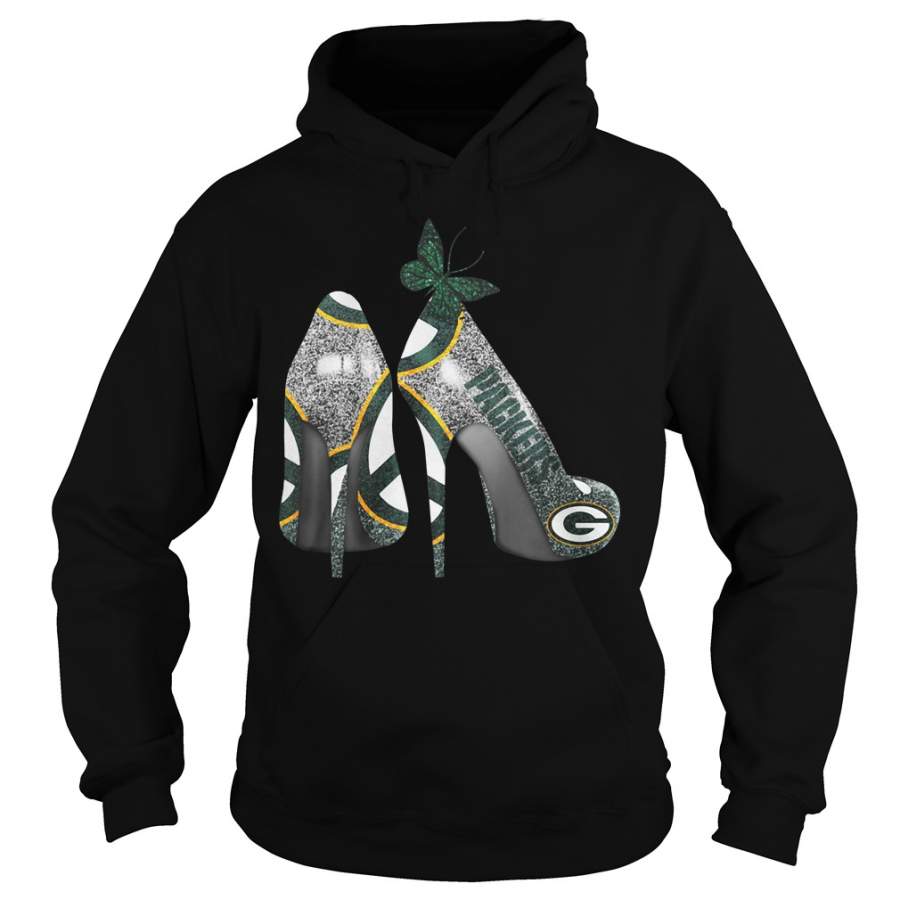 Green Bay Packers Rhinestone High Heels Hoodie