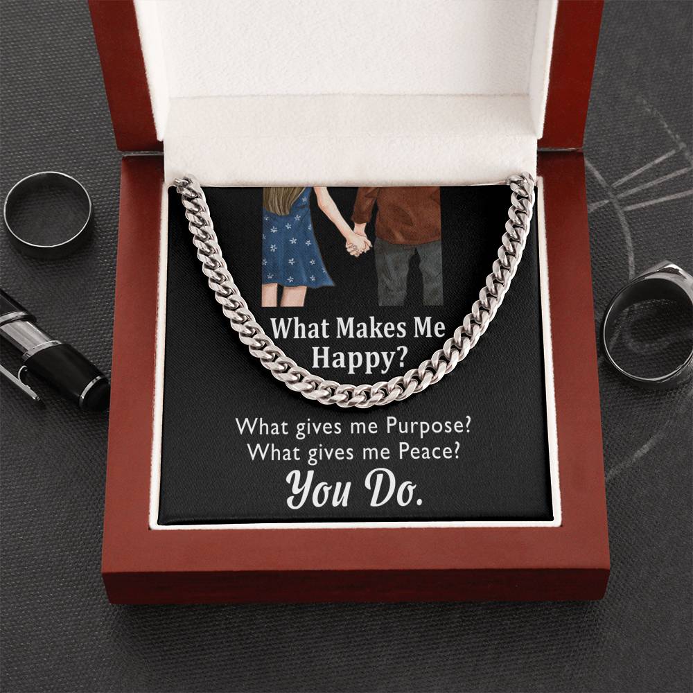 What Gives Me Happy? Cuban Link Chain Necklace For Husband From Wife