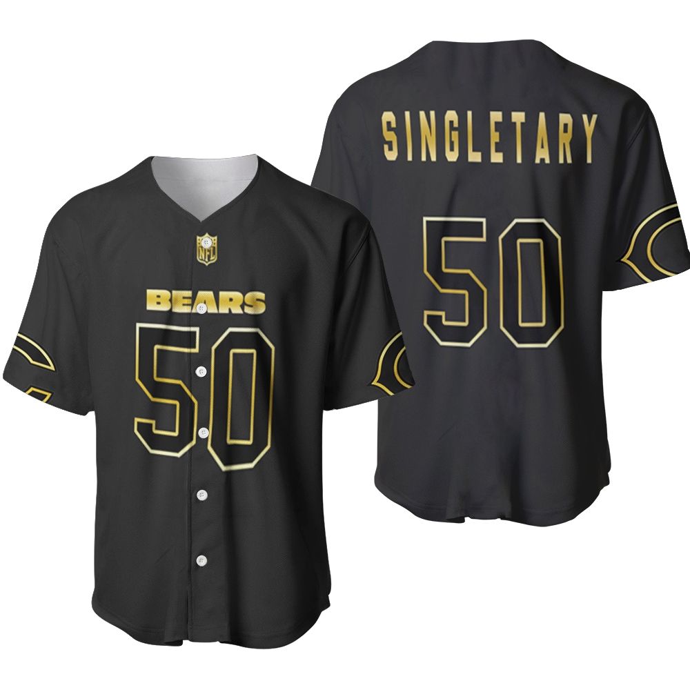 Chicago Bears Mike Singletary #50 Great Player NFL Black Golden Brandedition Vapor Limited Jersey Style Custom Gift For Bears Fans Baseball Jersey