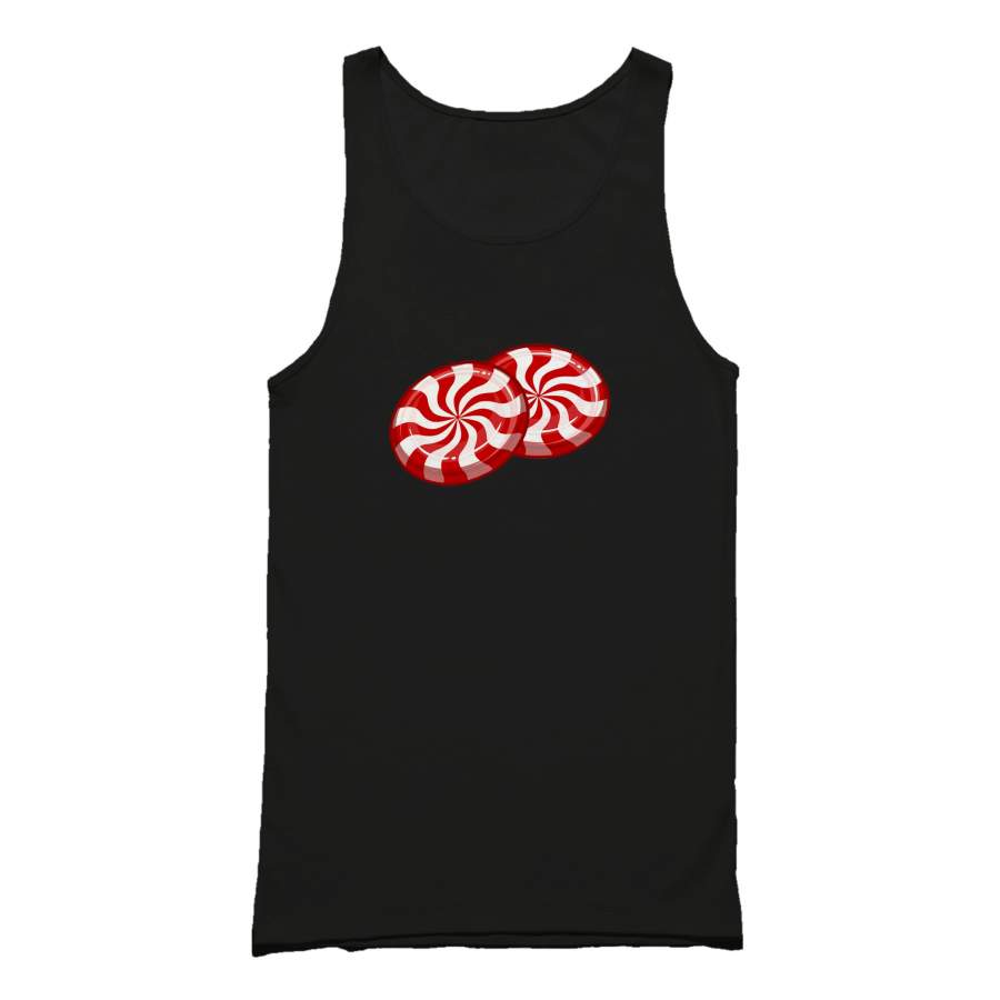 Peppermint Candy Jack Red White Stripes Mint Cane Rock Graphic Tank Top