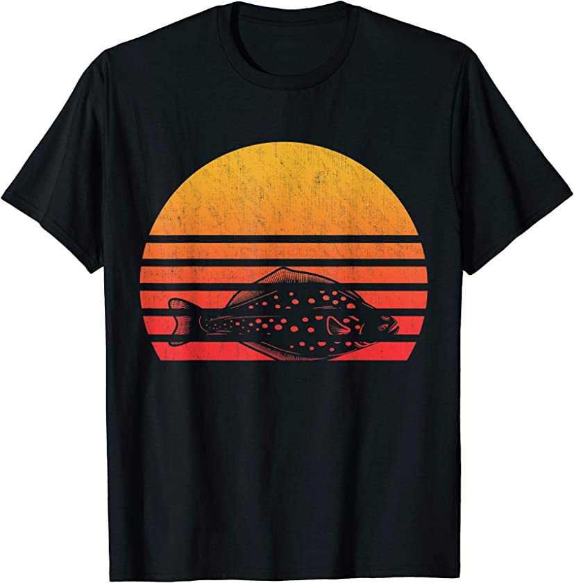 Vintage Retro Sunset Halibut T-Shirt