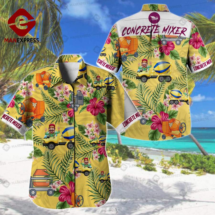 Concrete Mixer Printed Hawaiian Shirt Ha104596