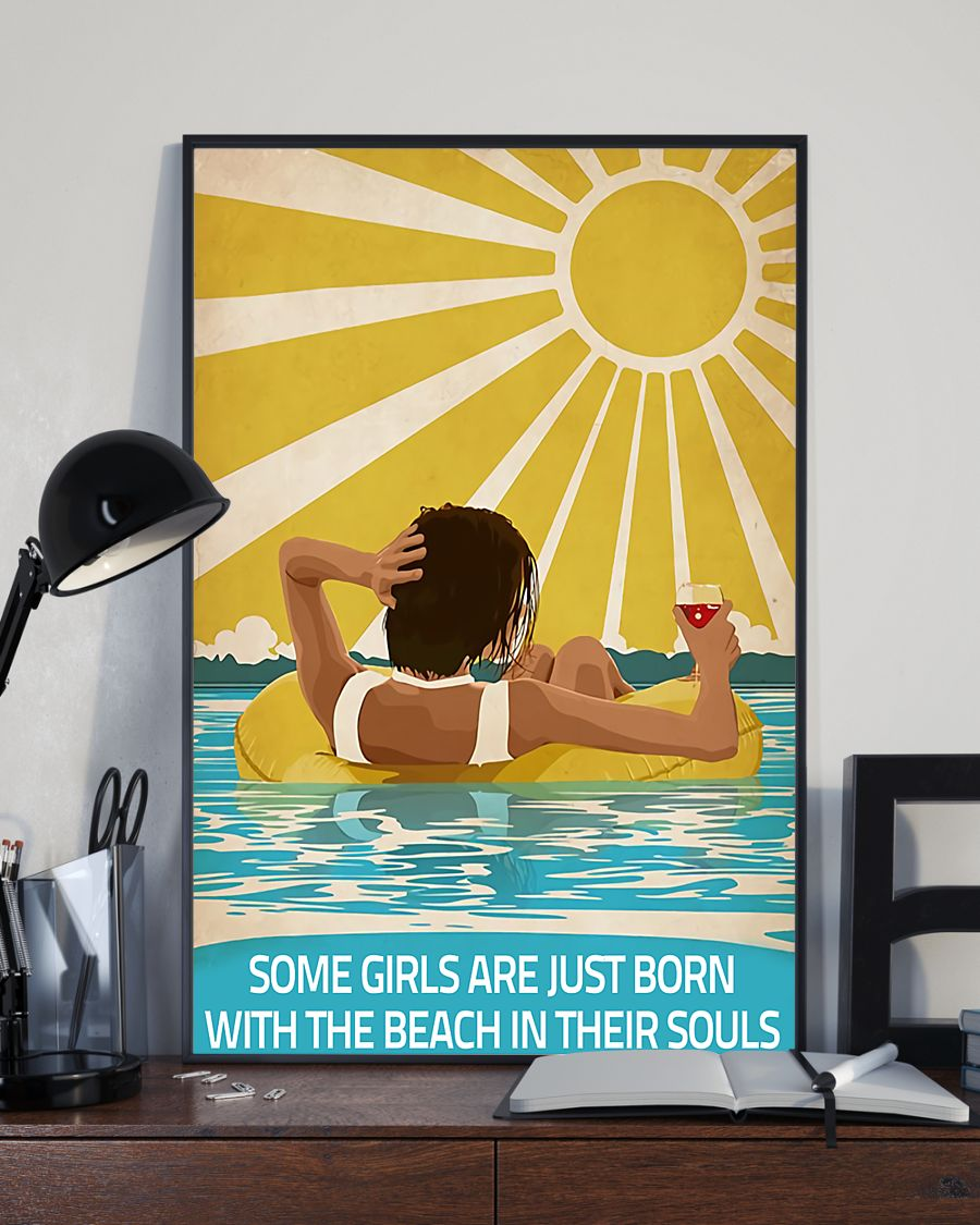 Summer Beach Wine Loves Poster Some Girls Are Just Born With The Beach In Their Souls Room Home Decor Wall Art Gifts Idea