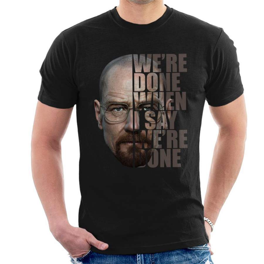 Breaking Bad Heisenberg Half Head Text Men’s T-Shirt