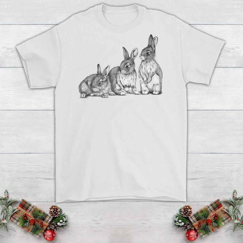 Rabbit T-Shirt, Fierce Bunny Shirt, Ferocious Rabbit Tee, Growling Bunny Rabbit Shirt, Unisex American Apparel T Shirt, Bunny Rabbit T Shirt