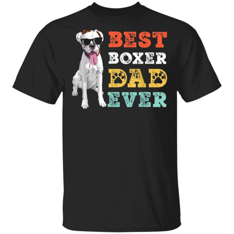 Retro Vintage Dog best Boxer dad ever Tshirt