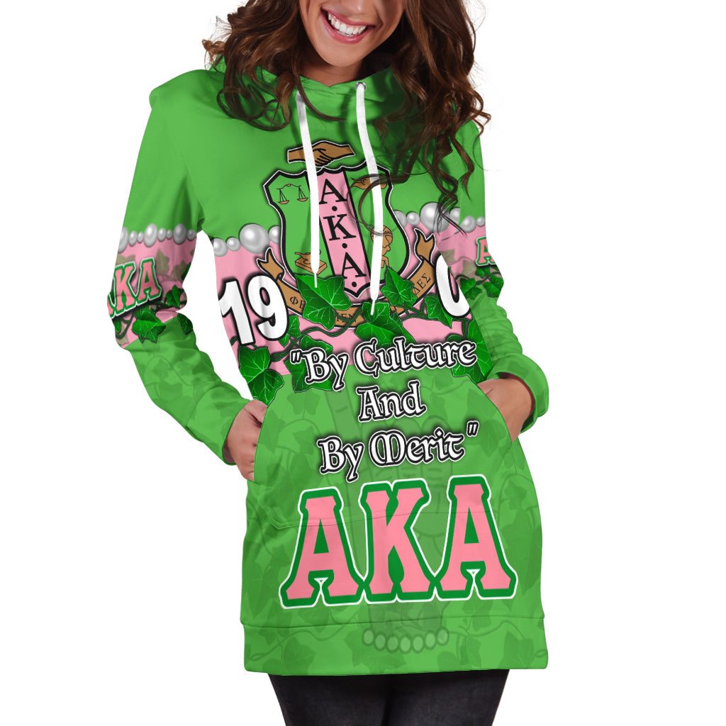 Alpha Kappa Alpha Hoodie Dress Ivy Leaf Lt6