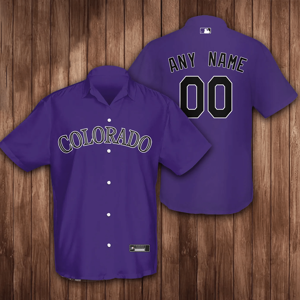 Personalized Colorado Rockies Baseball All Over Print Hawaii Shirt Purple Ha37081