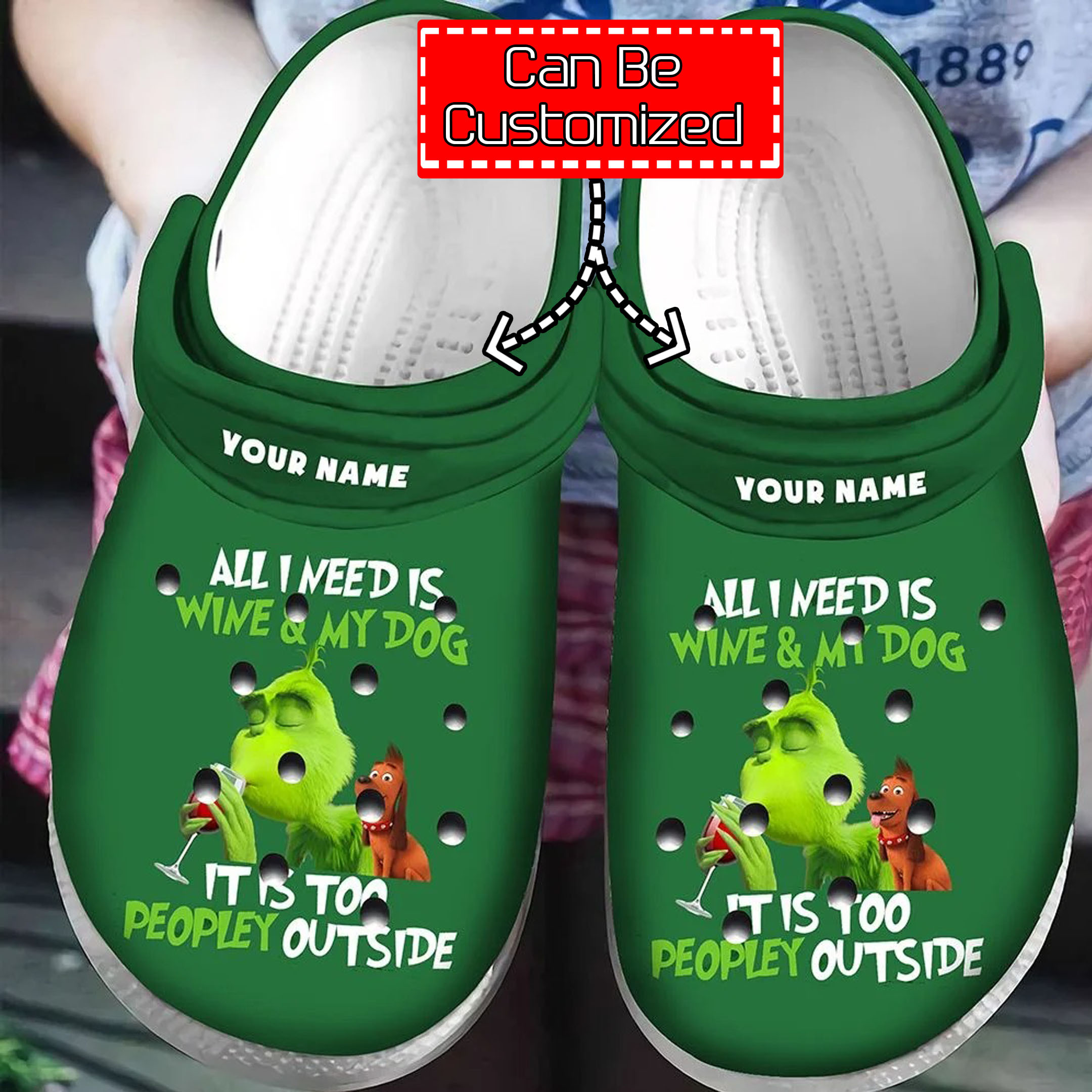 Personalized Grinch And Dog Crocs Classic Clogs Shoes - Mitilo Store