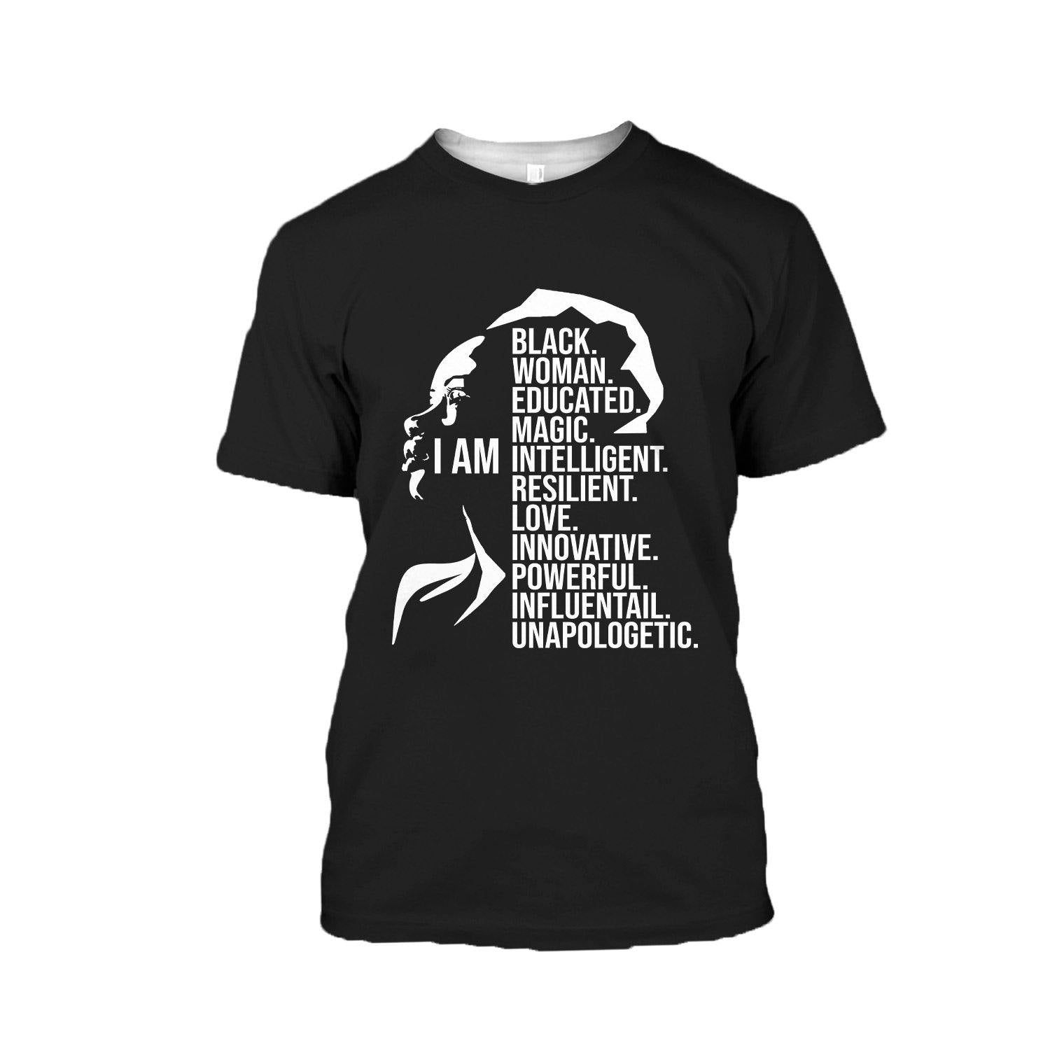 I Am Black Powerful Women 2 Shirt