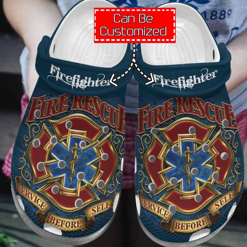 Custom Personalized Fire Rescue Service Before Self Clog Shoes