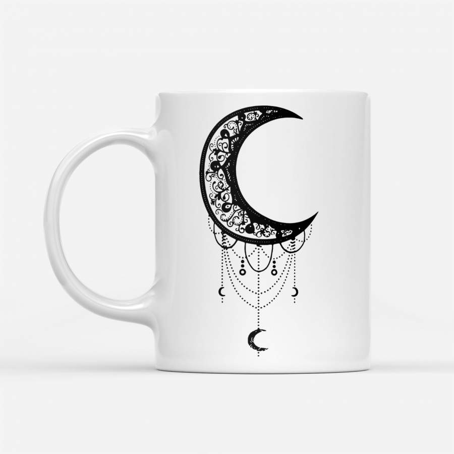 Moon Aesthetic Lunar Artsy Goth Witchy – White Mug