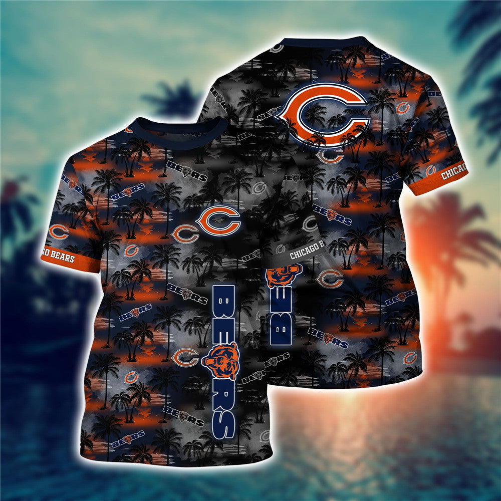 Men’S Chicago Bears T-Shirt Palm Trees Graphic