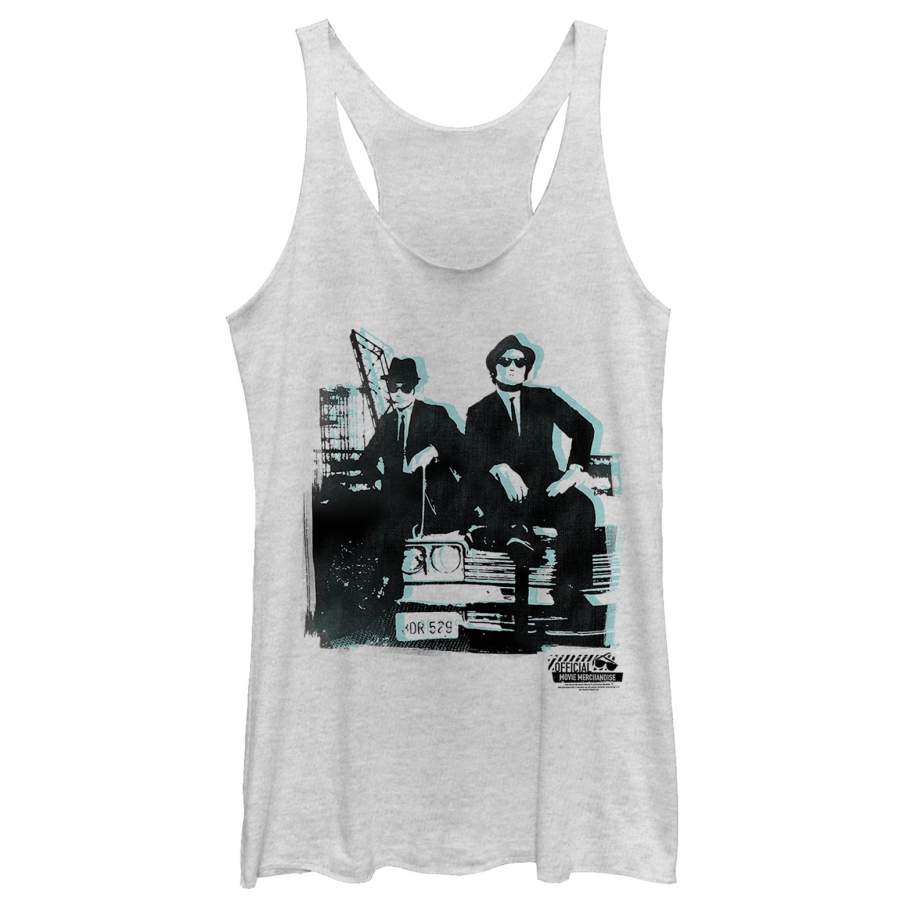 The Blues Brothers Women’s 3D Bluessmobile Pose  Racerback Tank