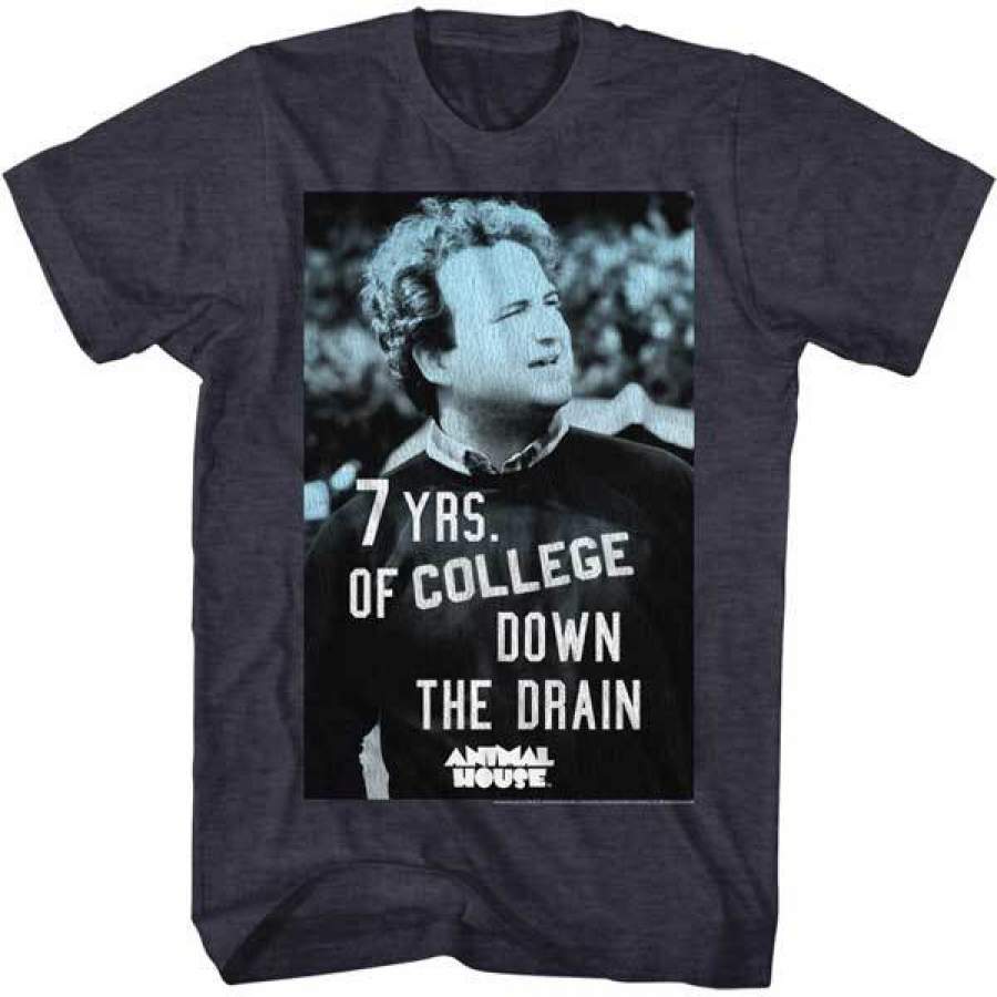 ANIMAL HOUSE-7YEARSDOWN-NAVY HEATHER ADULT S/S T-SHIRT