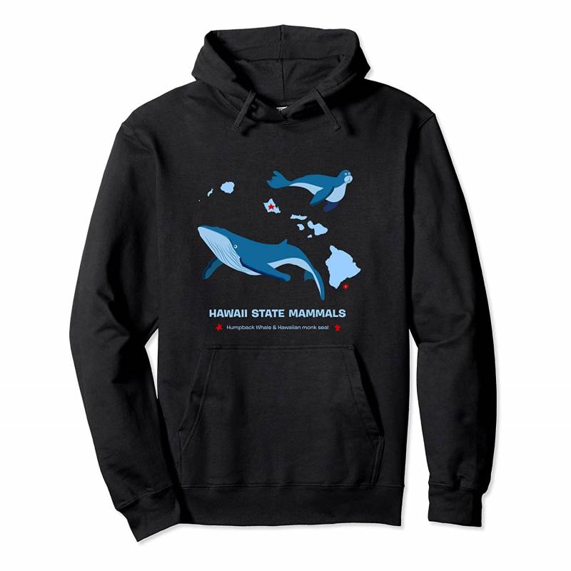 Hawaii State Map Seal & Humpback Whale Pullover Hoodie, T Shirt, Sweatshirt